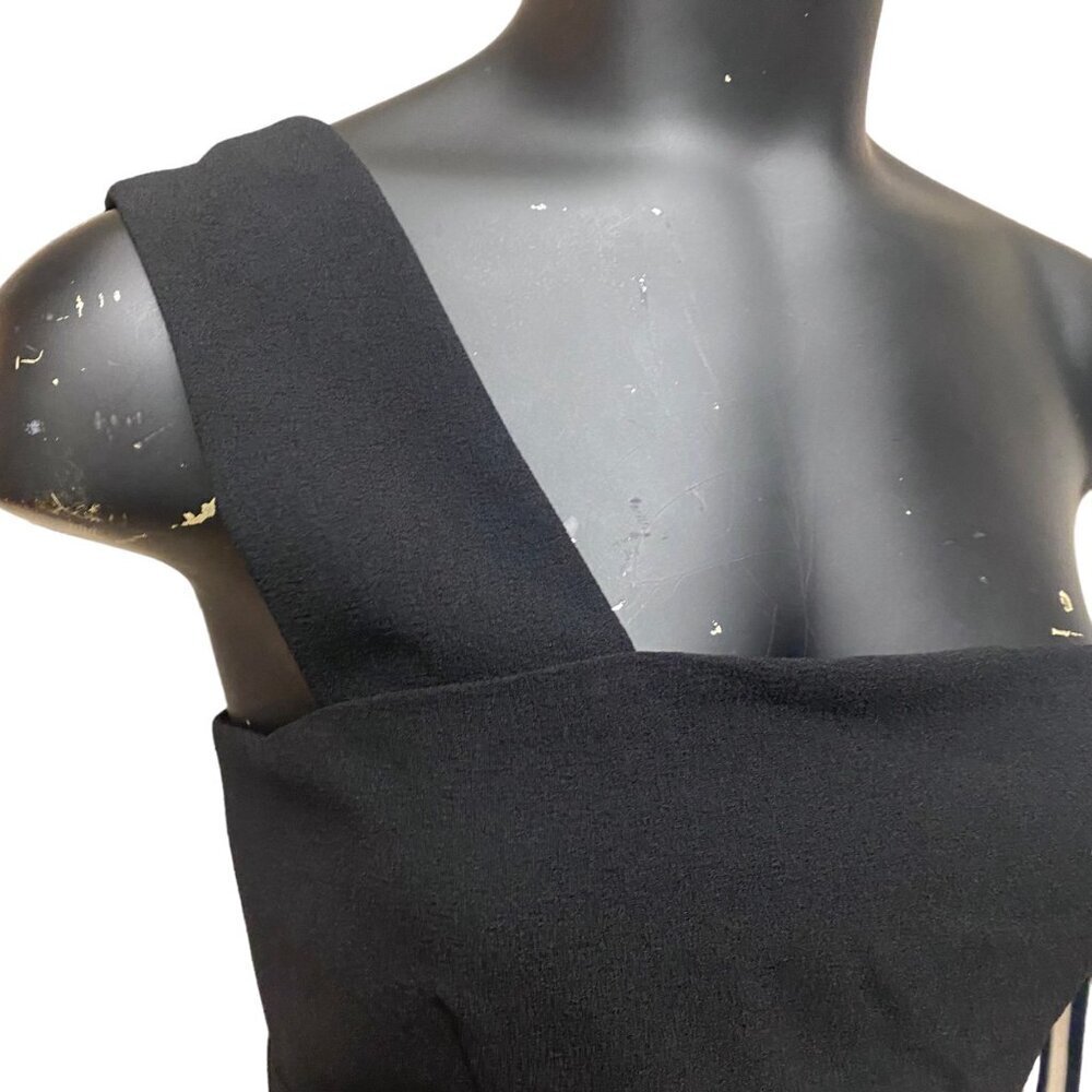 NEW Nicole Miller Lola One Shoulder Dress in Black Size 4 - Picture 3 of 8